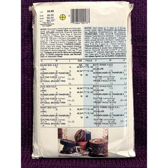 Butterick 6656 sewing pattern decorative hat boxes - Picture 3 of 8